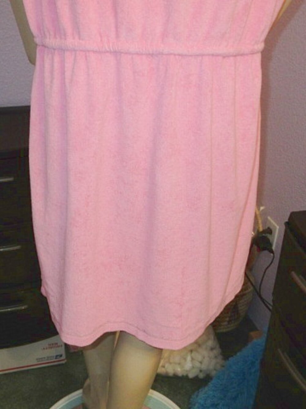 Boston Proper Terry Cloth Dress Size XL Boatneck Pink Beach Resort Casual Active - Picture 8 of 9